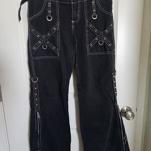 Daang Goodman Vintage Rare 2000s Tripp NYC Black Wide Leg Jeans Sz 5